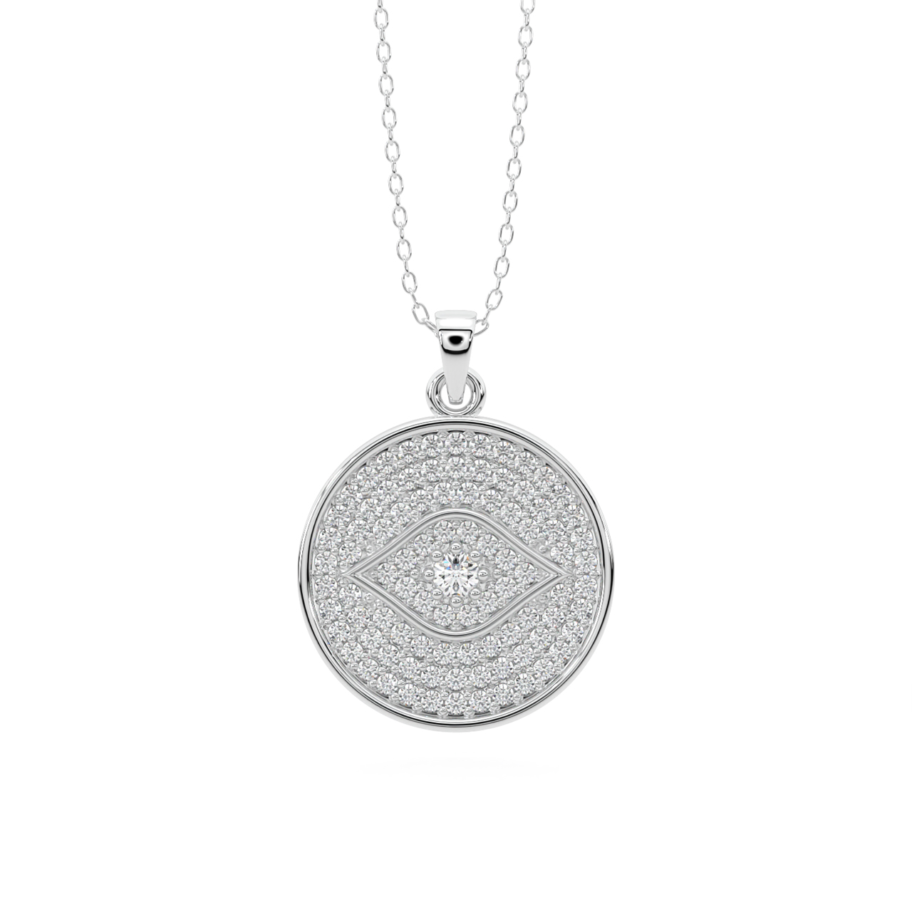 Circle Of Evil Eye Diamond Pendant